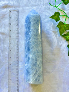 Blue Calcite natural stone tower -  home décor or unique bedroom display