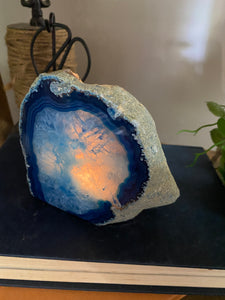 blue agate tea light candle holder