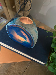 Blue Agate tea light Candle Holder