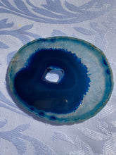Load image into Gallery viewer, Blue polished Agate Slice drink coasters - set of 4 BCMD017