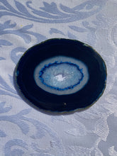 Load image into Gallery viewer, Blue polished Agate Slice drink coasters - set of 4 BCMD020