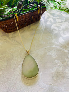 Burmese Jade Stirling silver pendant - necklace