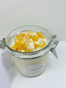 Medium Citrine infused natural soy Candle in a jar - Medium size (180g)
