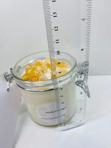 Medium Citrine infused natural soy Candle in a jar - Medium size (180g)