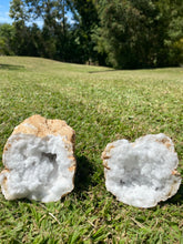 Load image into Gallery viewer, Clear Quartz crystal geode - home décor and table display 23