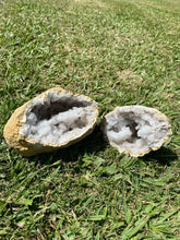 Load image into Gallery viewer, Clear Quartz crystal geode - home décor and table display 29
