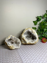 Load image into Gallery viewer, Clear Quartz crystal geode - home décor and table display 32