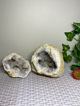 Load image into Gallery viewer, Clear Quartz crystal geode - home décor and table display 32