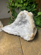 Load image into Gallery viewer, Clear Quartz crystal geode pair - home décor and table display