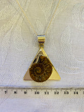 Load image into Gallery viewer, Fossil Ammonite pendant set in sterling silver