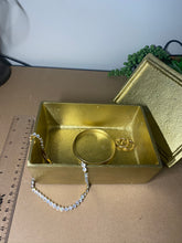Load image into Gallery viewer, Gold trinket, jewellery or gift box with Rose Quartz handle