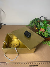 Load image into Gallery viewer, Gold trinket, jewellery or gift box with black Tourmaline handle