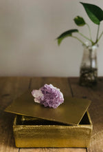 Load image into Gallery viewer, Gold trinket box with Amethyst handle