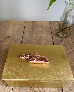 Gold trinket box with Copper handle