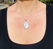 Load image into Gallery viewer, Howlite pendant set in sterling silver - necklace