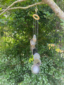 Natural Agate windchime - natural stone home decor or patio display