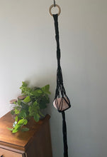 Load image into Gallery viewer, Black Macrame wall hanging with Rose Quartz