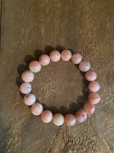 Pink Opal bead bracelet