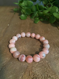 Pink Opal bead bracelet