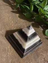 Load image into Gallery viewer, Zebra Onyx Crystal Pyramid, paper weight or unique display piece - Small