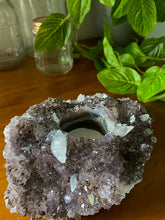 Load image into Gallery viewer, Amethyst crystal candle holder