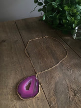 Load image into Gallery viewer, Pink Agate pendant with Gold Electroplating