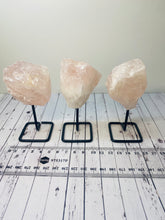 Load image into Gallery viewer, Natural Rose Quartz on stand