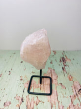 Load image into Gallery viewer, Natural Rose Quartz on stand