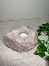 Load image into Gallery viewer, Large Rose Quartz tea light Candle Holder 36