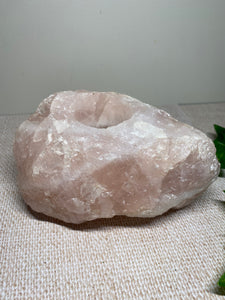 Large Rose Quartz tea light Candle Holder 36