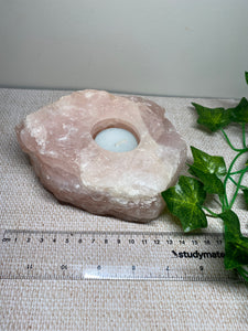 Large Rose Quartz tea light Candle Holder