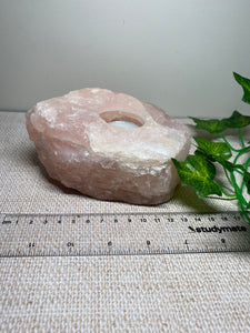 Large Rose Quartz tea light Candle Holder