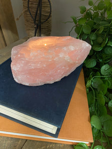 Large Rose Quartz tea light Candle Holder