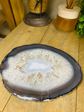 Load image into Gallery viewer, Large polished Natural Agate slice - cheese board, serving platter or display piece