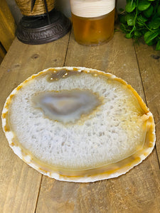 Large polished Natural Agate slice - cheese board, serving platter or display piece