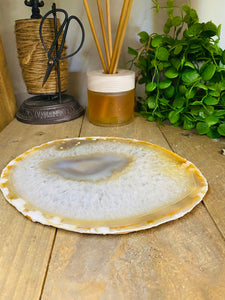 Large polished Natural Agate slice - cheese board, serving platter or display piece