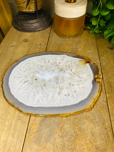 Large polished Natural Agate slice - cheese board, serving platter or display piece