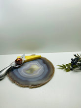 Load image into Gallery viewer, Large polished Natural Agate slice - cheese board, serving platter or display piece