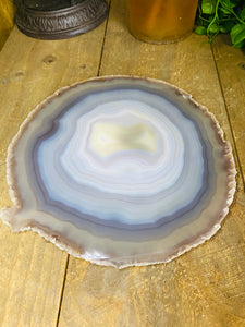 Large polished Natural Agate slice - cheese board, serving platter or display piece