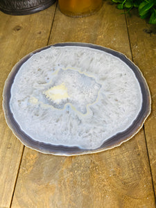 Large polished Natural Agate slice - cheese board, serving platter or display piece