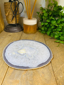 Large polished Natural Agate slice - cheese board, serving platter or display piece