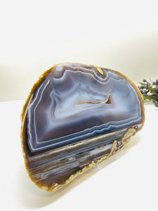 Large thick polished Natural Agate slice - cheese board, serving platter or display piece