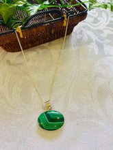 Load image into Gallery viewer, Malachite pendant set in sterling silver - necklace