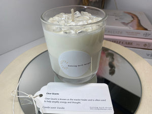 Medium clear Quartz infused natural soy Candle - Medium size (180g)