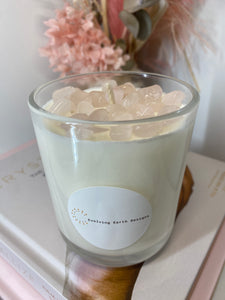 Medium Rose Quartz natural soy Candle - Medium size (180g)