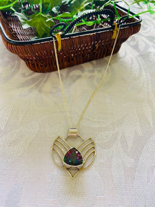 Mystic Quartz sterling silver pendant - necklace