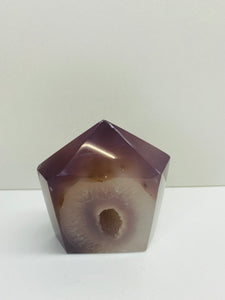 Natural Agate Druze tower - natural stone paper weight - home decor or unique office display