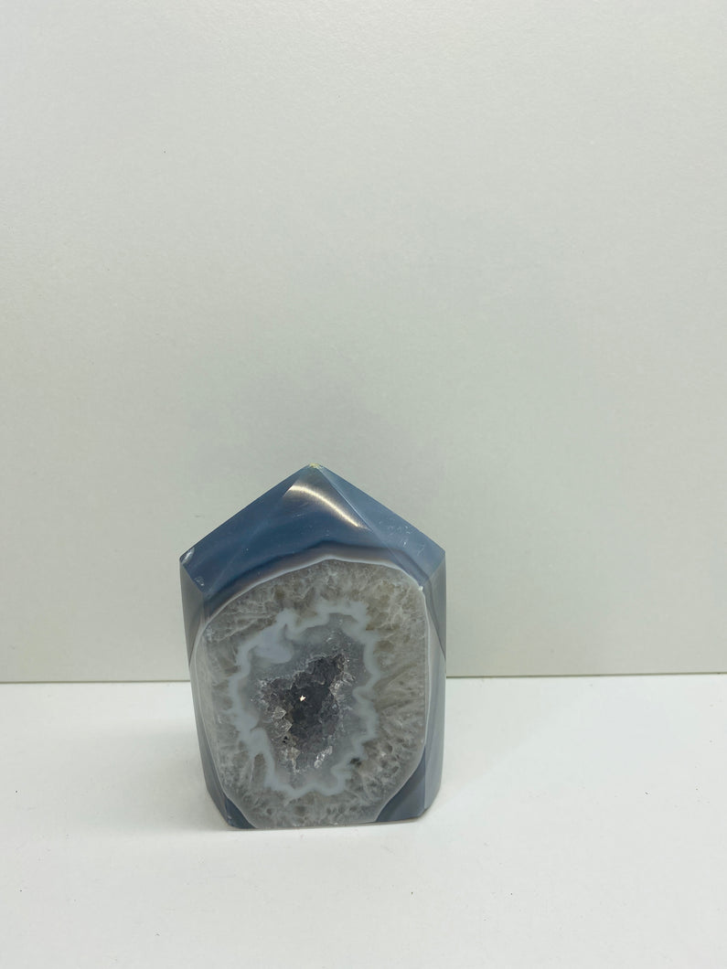 Natural Agate Druze tower - natural stone paper weight - home decor or unique office display