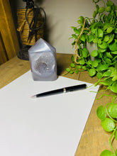 Load image into Gallery viewer, Natural Agate Druze tower - natural stone paper weight - home decor or unique office display