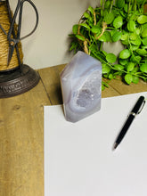 Load image into Gallery viewer, Natural Agate Druze tower - natural stone paper weight - home decor or unique office display